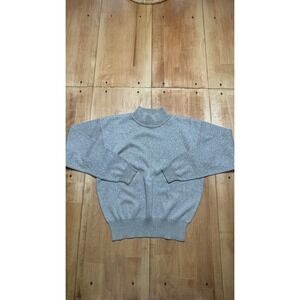 BellePointe Silver Metallic Shimmer Mock Neck Sweater Womens Small Vintage 90s‎